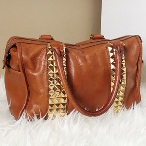 Tory Burch | Bags | Tory Burch Gold Studded Satchel Handbag | Poshmark